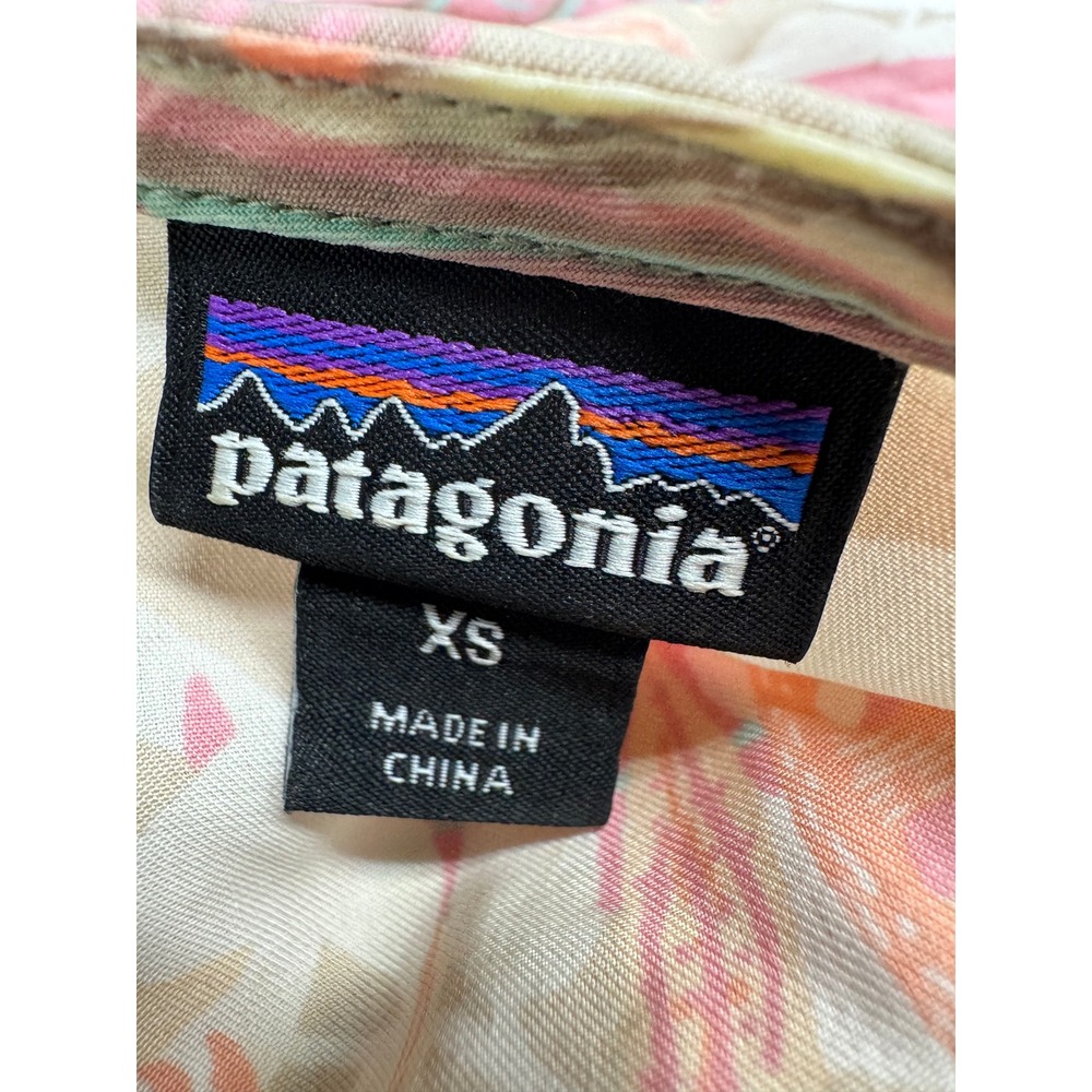Patagonia Women's June Lake Dress Tropical Floral Pink Orange Tencel XS - Picture 4 of 6